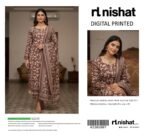 Chocolate Brown Digital Printed Lawn 3-Piece Suit