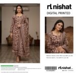 Chocolate Brown Digital Printed Lawn 3-Piece Suit