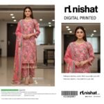 Blush Pink Floral Digital Printed Lawn 3-Piece Suit