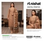 Warm Beige Floral Digital Printed Lawn 3-Piece Suit