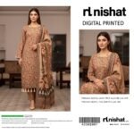 Warm Beige Floral Digital Printed Lawn 3-Piece Suit